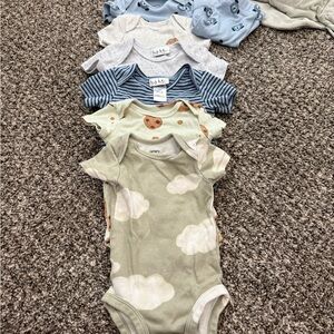 Carter's Green and Blue Bodysuits Soft Cotton One Pieces